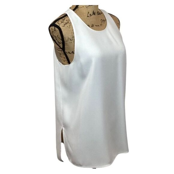✨VINCE Bonded Crepe Sz Medium Blouse Tank Shell Revolve Sleeveless Side Slits✨ - Picture 7 of 9
